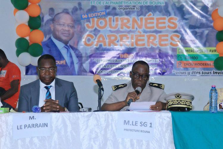 CÔTE D’IVOIRE: JOURNEES CARRIERES 2025 AU LYCEE MODERNE DE BOUNA / Dr Michel Noufé (parrain) aux élèves et enseignants « inspirez-vous du modèle Alassane Ouattara » 